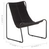 vidaXL Relaxing Chair Black Real Leather