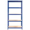 vidaXL 5-Layer Shelves 2 pcs Blue Steel&Engineered Wood
