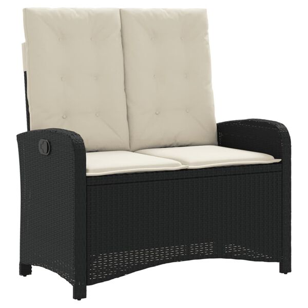 vidaXL 5 Piece Garden Dining Set with Cushions Black Poly Rattan