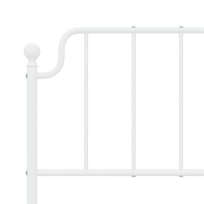 vidaXL Metal Bed Frame with Headboard White 150x200 cm King Size