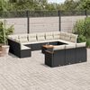 vidaXL 14 Piece Garden Sofa Set with Cushions Black Poly Rattan