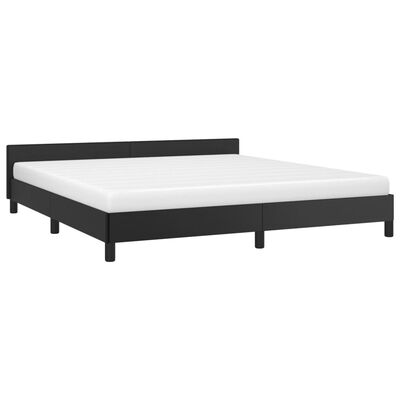 vidaXL Bed Frame without Mattress Black California King Faux Leather