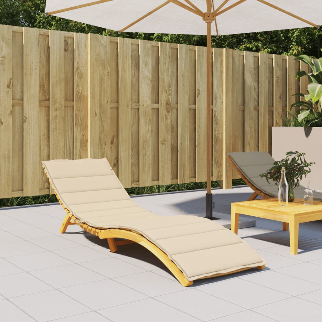 vidaXL Sun Lounger Cushion Beige 200x70x3cm Oxford Fabric