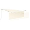 vidaXL Manual Retractable Awning with Blind 4x3m Cream