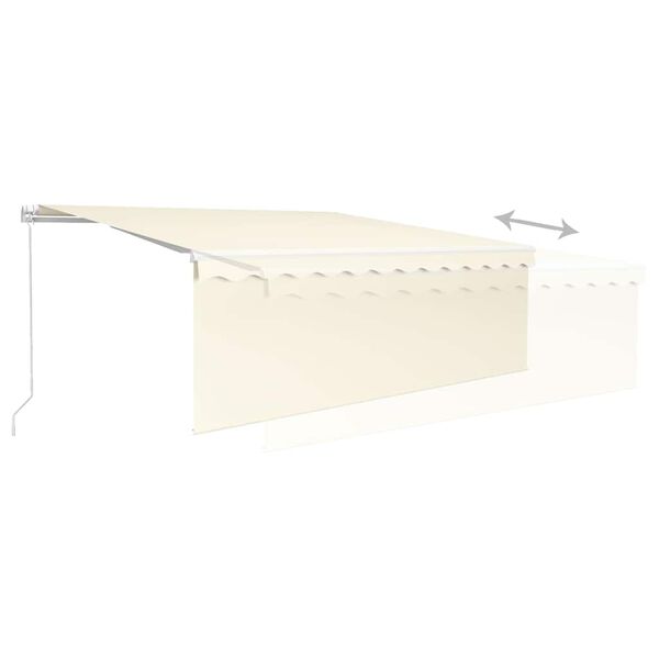 vidaXL Manual Retractable Awning with Blind 4x3m Cream