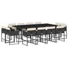 vidaXL 13 Piece Garden Dining Set with Cushions Black Poly Rattan