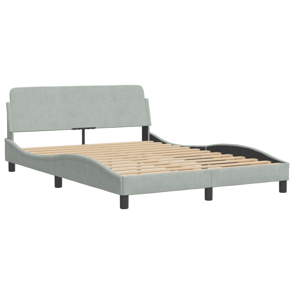 vidaXL Bed Frame without Mattress Light Grey 137x187 cm Double Velvet