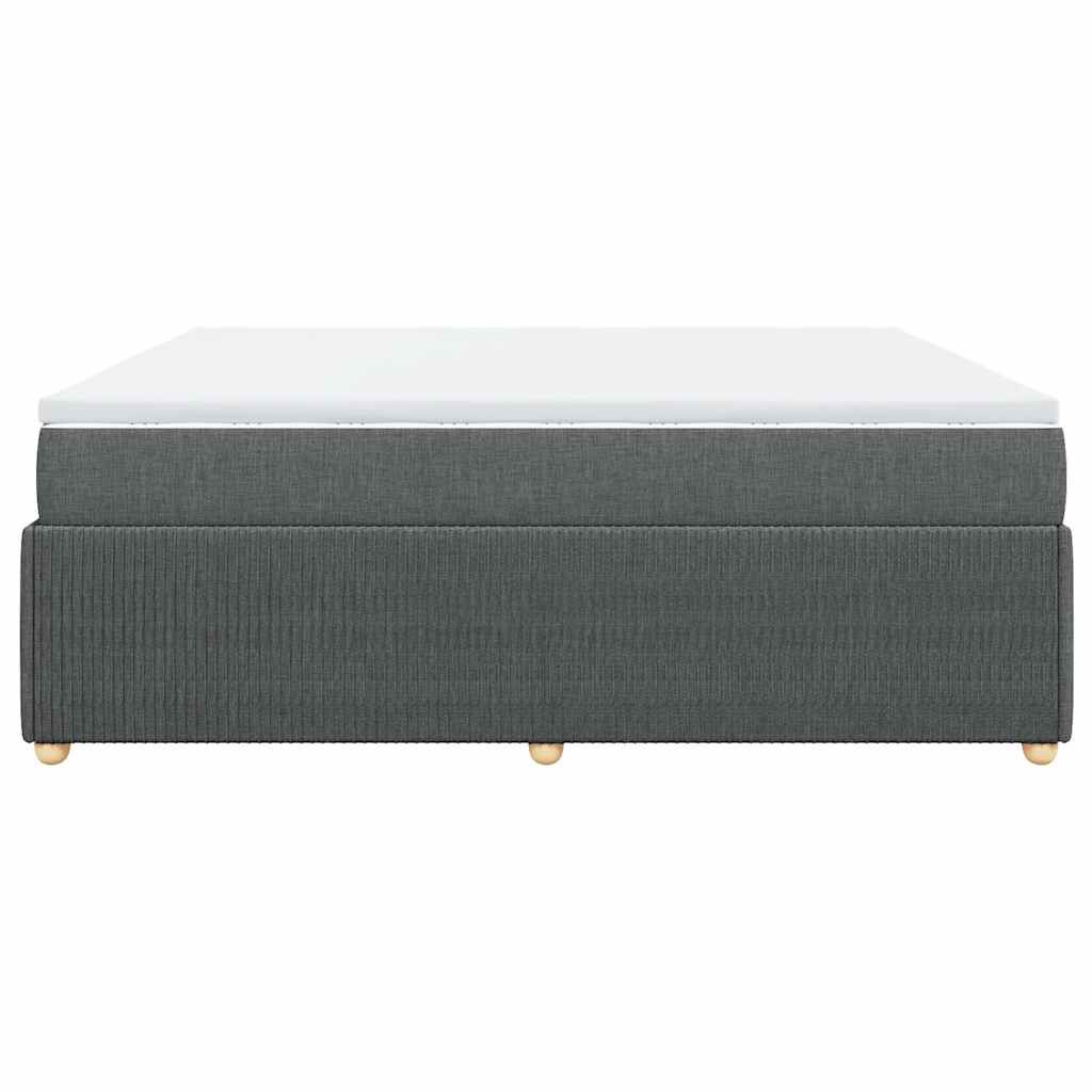 vidaXL Box Spring Bed with Mattress Dark Grey California King Fabric