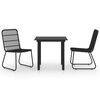 vidaXL 3 Piece Outdoor Dining Set Poly Rattan and Glass