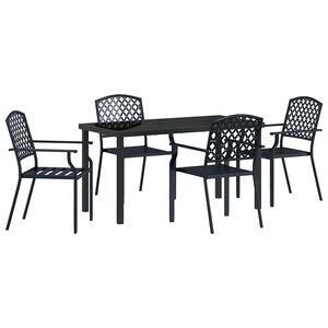 vidaXL Garden Dining Set 5 pcs Anthracite Powder-Coated Steel