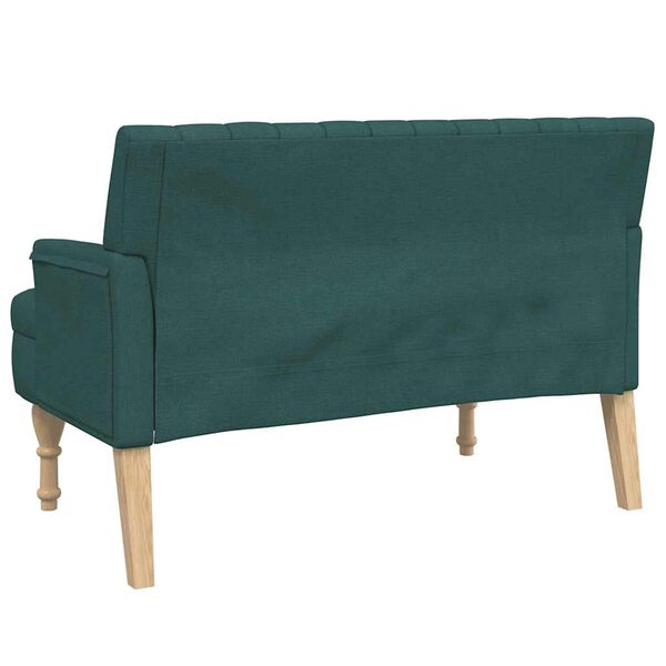 vidaXL Bench with Cushions Dark Green 113x64.5x75.5 cm Fabric