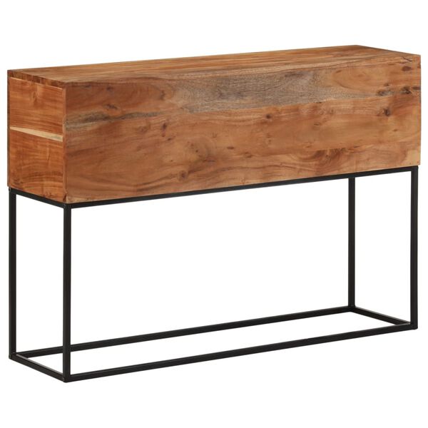 vidaXL Console Table 110x30x75 cm Solid Wood Acacia and Iron