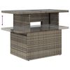 vidaXL Garden Table with Glass Top Grey 100x55x73 cm Poly Rattan