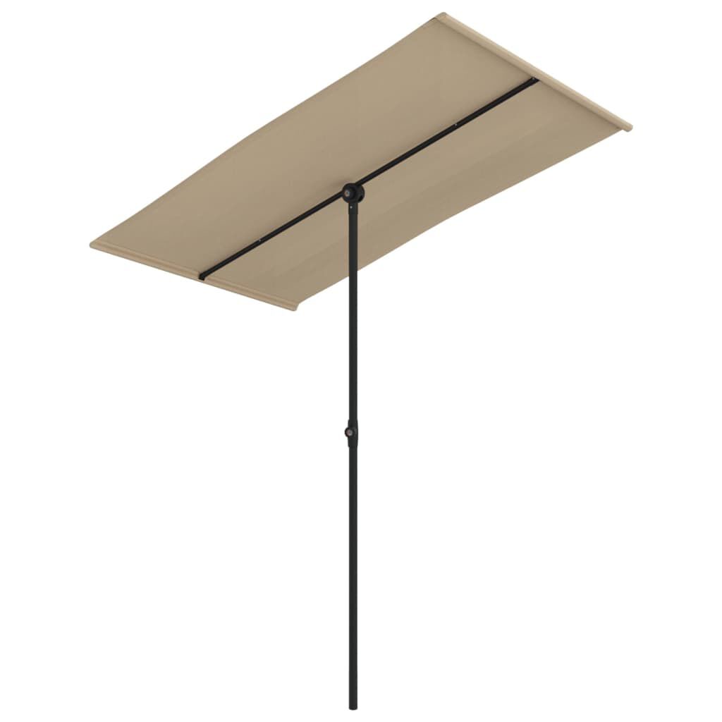vidaXL Garden Parasol with Aluminium Pole 180x110 cm Taupe