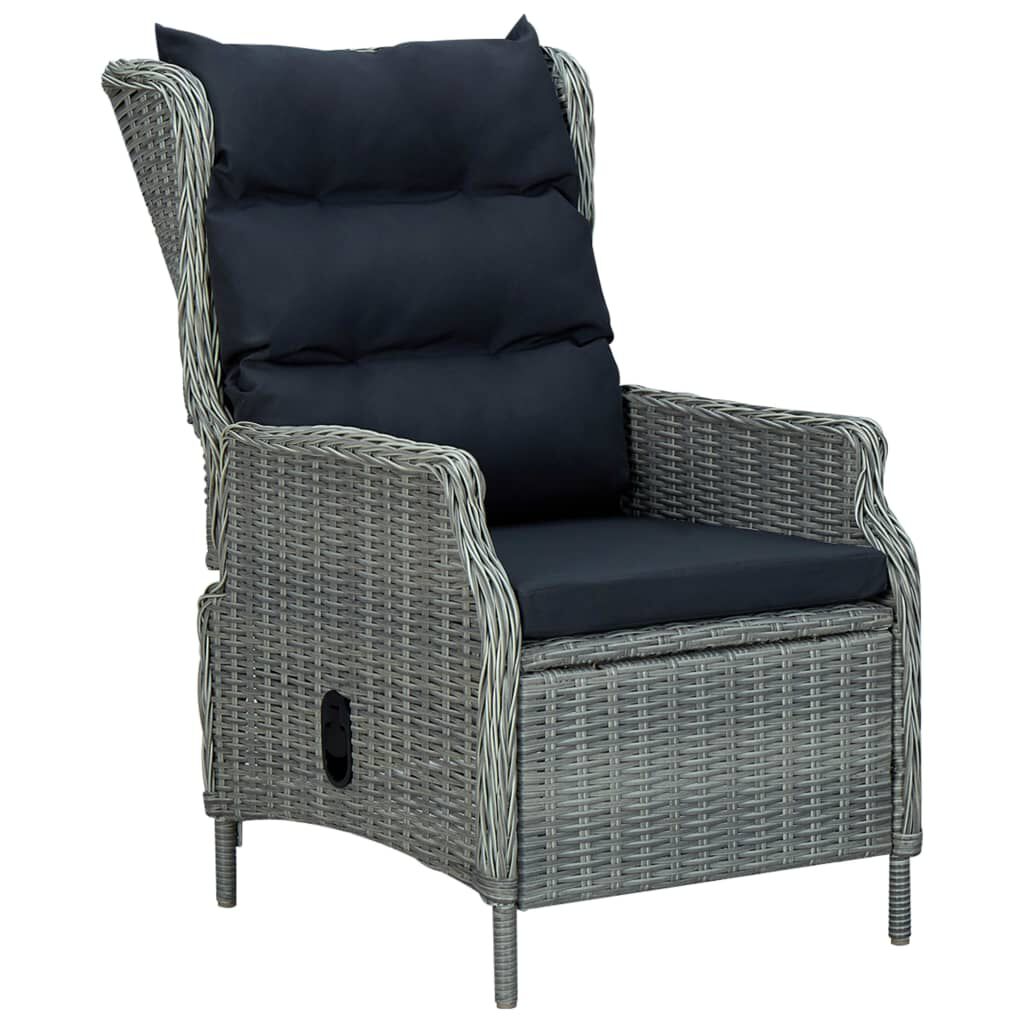 vidaXL 3 Piece Garden Dining Set Light Grey