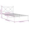 vidaXL Metal Bed Frame without Mattress with Headboard Black 100x200cm