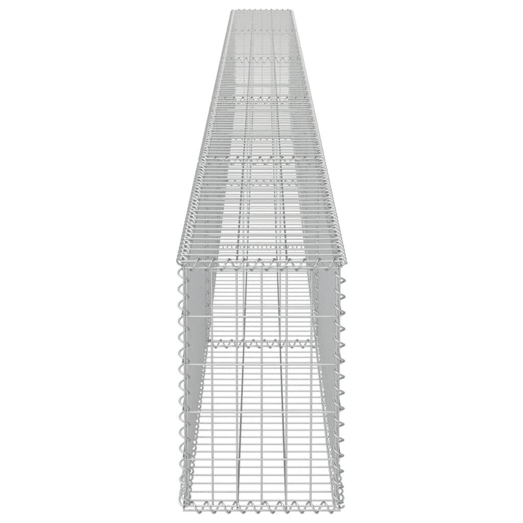 vidaXL Gabion Wall with Covers Galvanised Steel 600x30x50 cm
