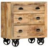 vidaXL Side Cabinet with Wheel 70x40x75 cm Solid Mango Wood