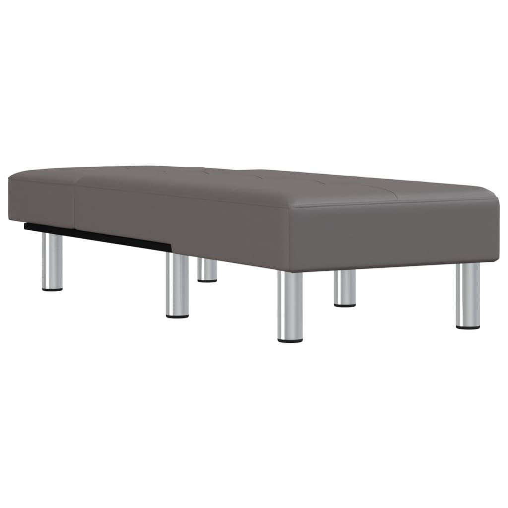 vidaXL Chaise Longue Grey Faux Leather