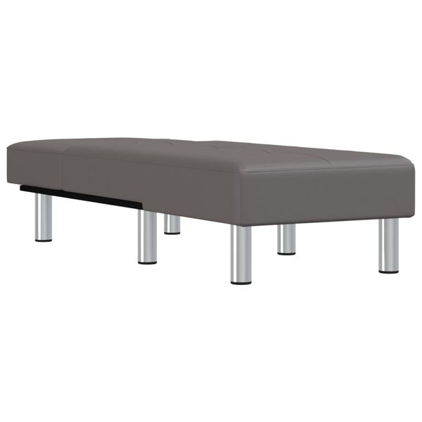 vidaXL Chaise Longue Grey Faux Leather