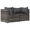 vidaXL 3 Piece Garden Lounge Set with Cushions Grey Poly Rattan