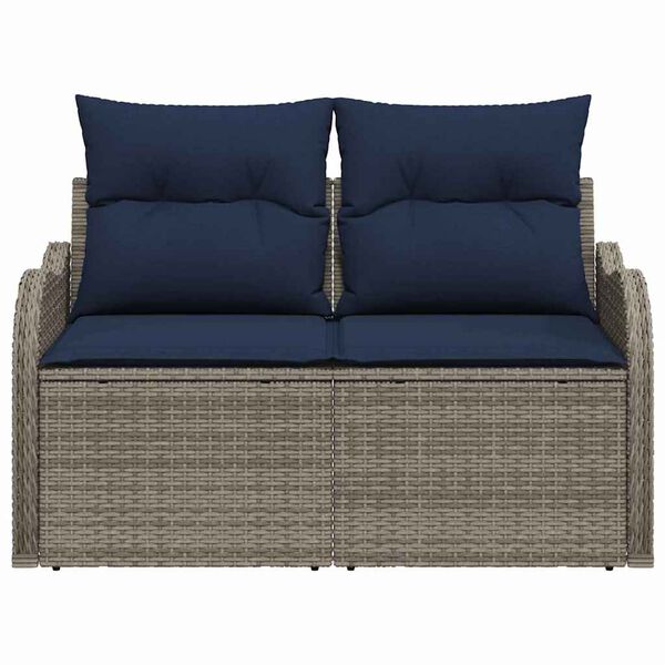 vidaXL Garden Sofa with Cushion 121 x 62 x 69 cm Poly Rattan