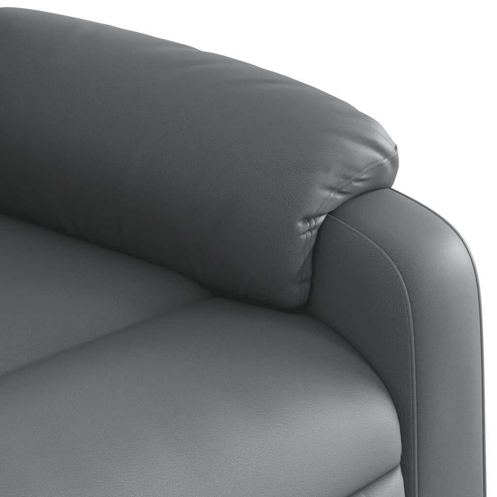 vidaXL Electric Stand up Massage Recliner Chair Grey Faux Leather
