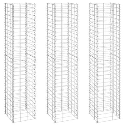 vidaXL Gabion Raised Beds 3 pcs 30x30x150 cm Iron