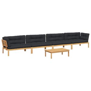 vidaXL 5 Piece Garden Pallet Sofa Set with Cushions Solid Wood Acacia