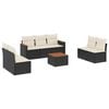 vidaXL 8 Piece Garden Sofa Set with Cushions Black Poly Rattan
