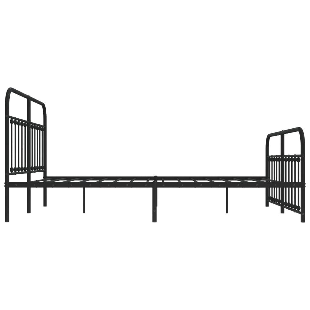 vidaXL Metal Bed Frame without Mattress with Footboard Black 183x213cm