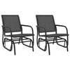 vidaXL 3 Piece Garden Glider Lounge Set Black Textilene and Steel