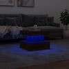 vidaXL Coffee Table with LED Lights Brown Oak 50x50x40 cm