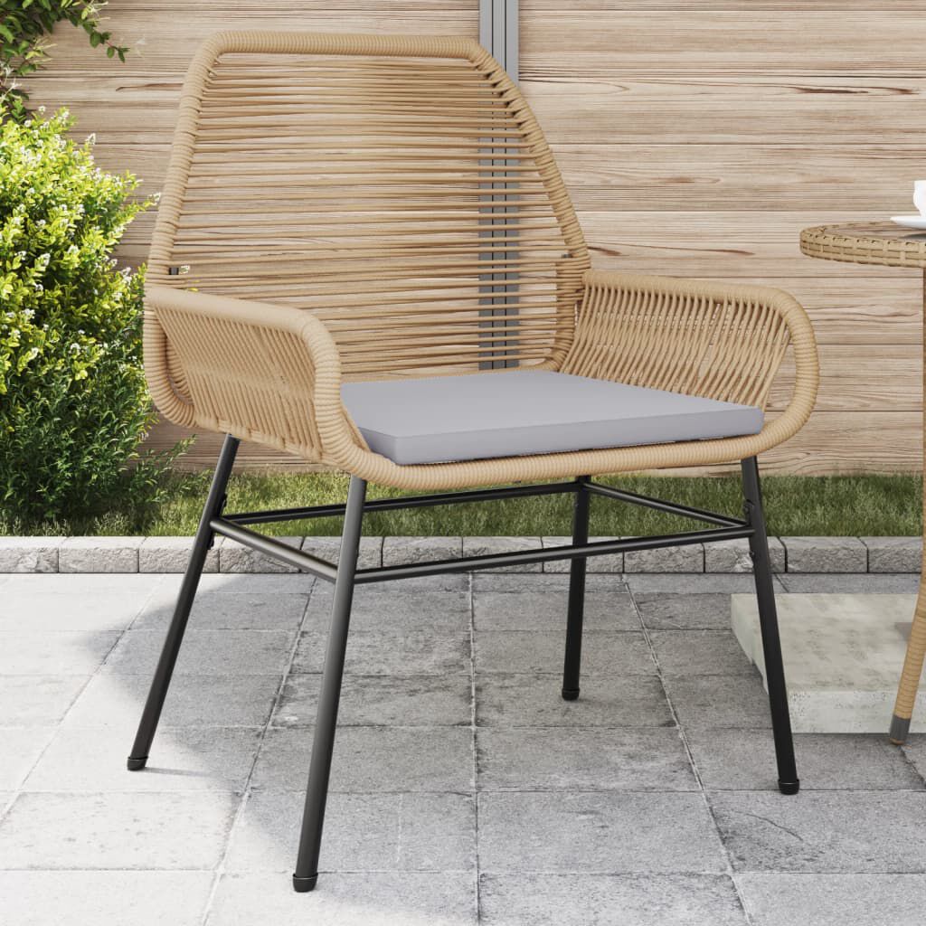 vidaXL Garden Chairs 2 pcs with Cushions Brown Poly Rattan