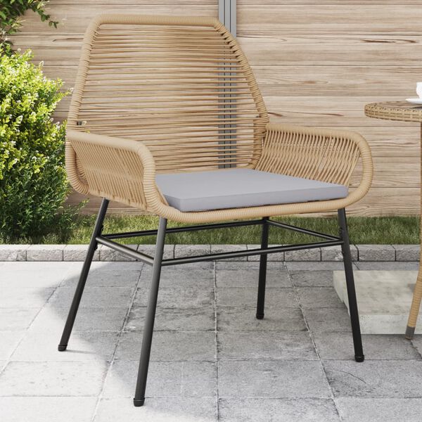 vidaXL Garden Chairs 2 pcs with Cushions Brown Poly Rattan