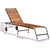 vidaXL Sun Lounger with Steel Legs Solid Wood Acacia