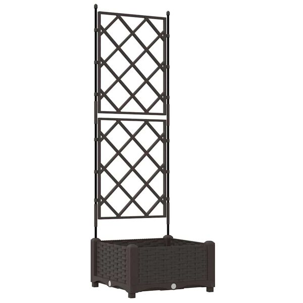 vidaXL Garden Planter with Trellis 2 pcs Black 80 x 40 x 125.5 cm PP