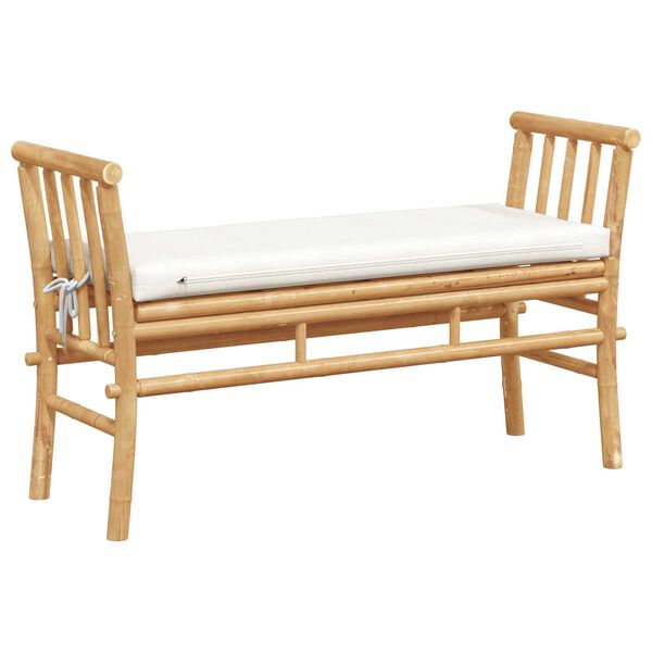 vidaXL Garden Bench with Cushion 110 cm Bamboo