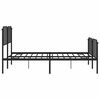 vidaXL Metal Bed Frame without Mattress with Footboard Black 183x213cm