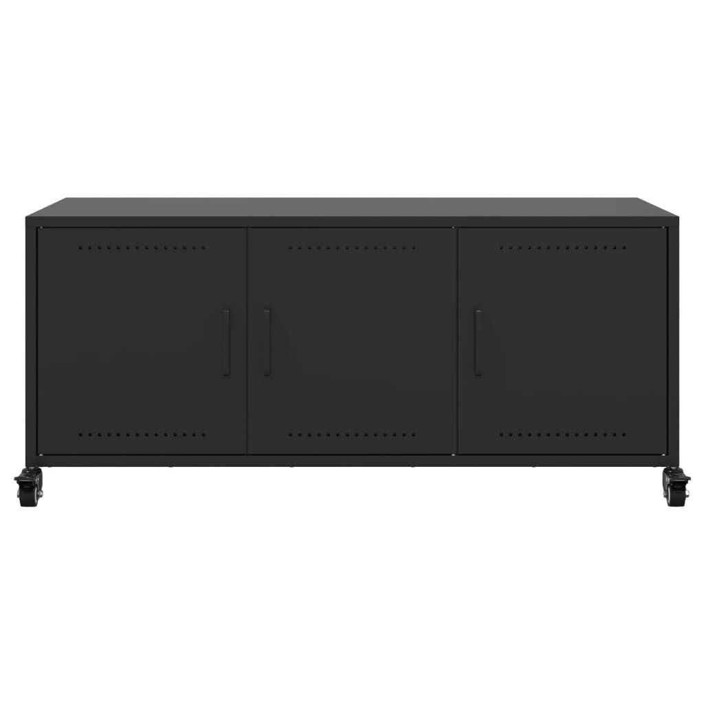 vidaXL TV Cabinet Black 100.5x39x43.5 cm Steel