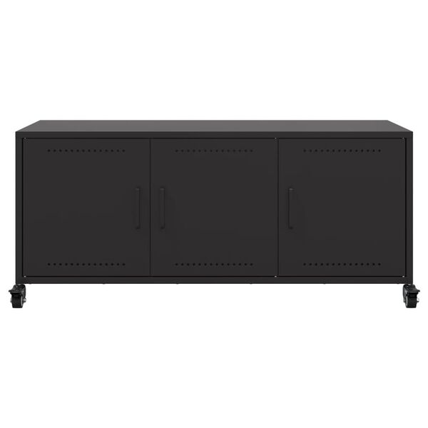 vidaXL TV Cabinet Black 100.5x39x43.5 cm Steel