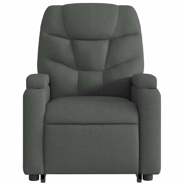 vidaXL Stand up Massage Recliner Chair Dark Grey Fabric