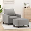 vidaXL Sofa Chair with Footstool Light Grey 60 cm Fabric