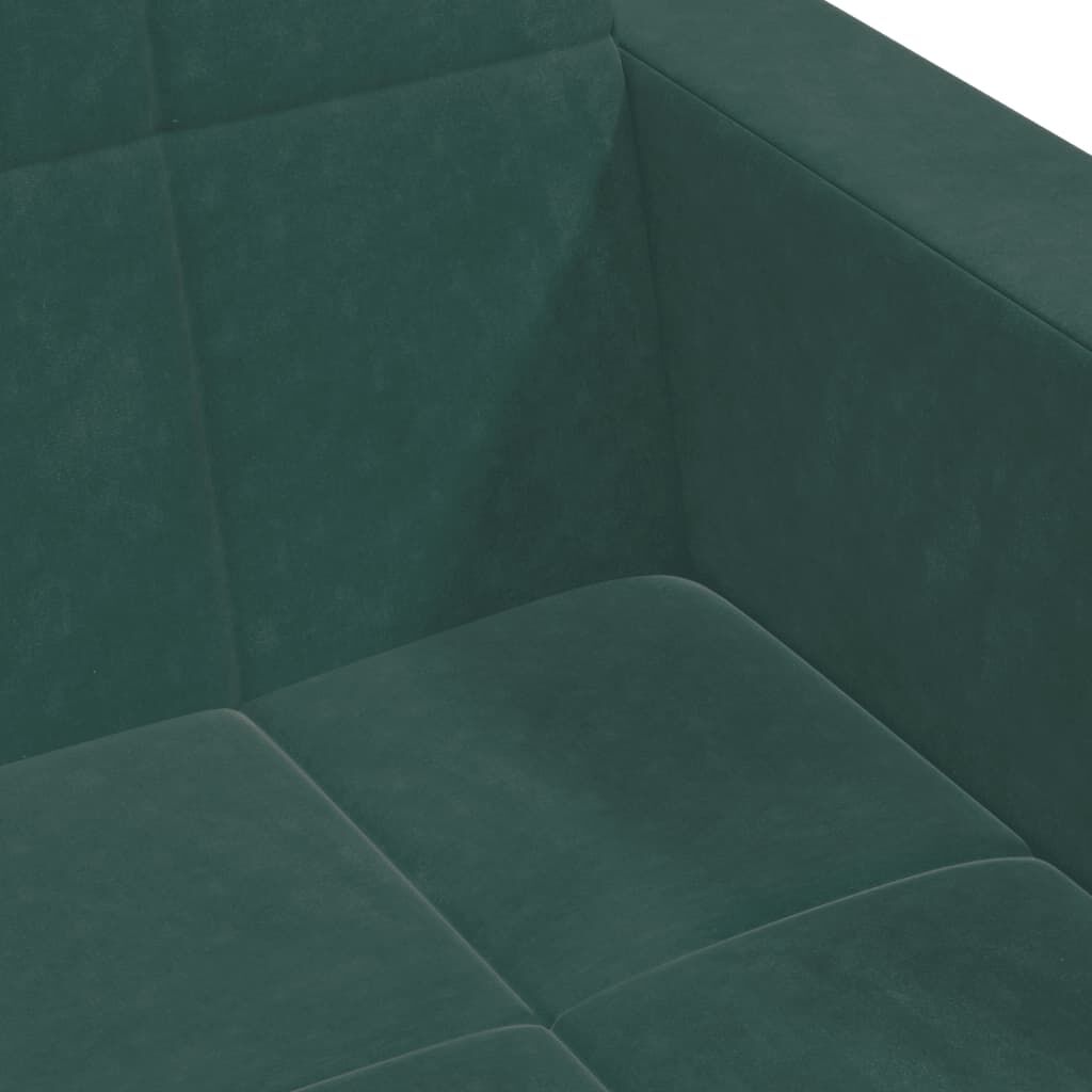 vidaXL 2-Seater Sofa Bed with Footstool Dark Green Velvet