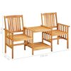 vidaXL Garden Chairs with Tea Table and Cushions Solid Acacia Wood