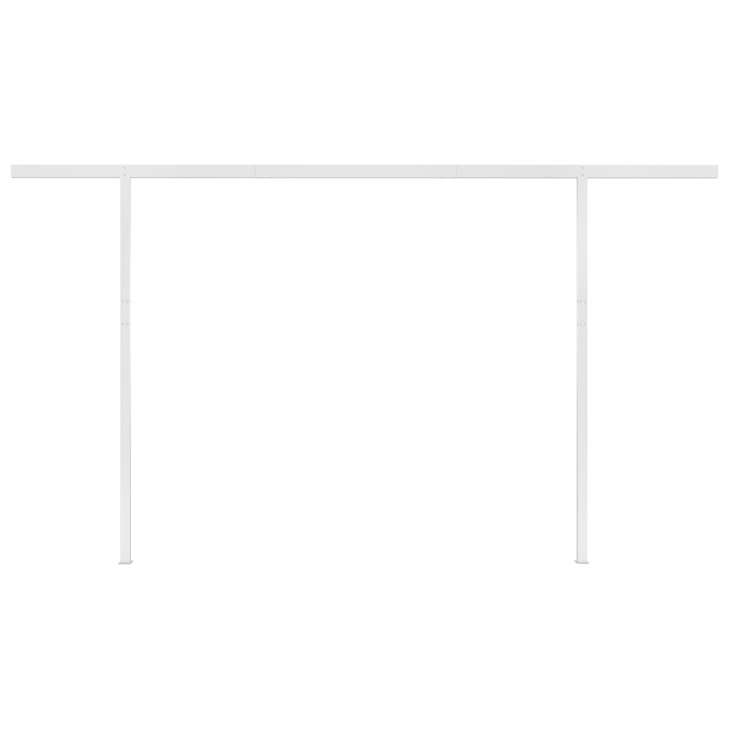 vidaXL Manual Retractable Awning with Posts 4x3 m Cream