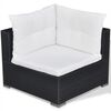 vidaXL 5 Piece Garden Lounge Set with Cushions Poly Rattan Black