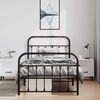 vidaXL Metal Bed Frame without Mattress with Footboard Black 100x190cm
