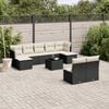 vidaXL 10 Piece Garden Sofa Set with Cushions Black Poly Rattan