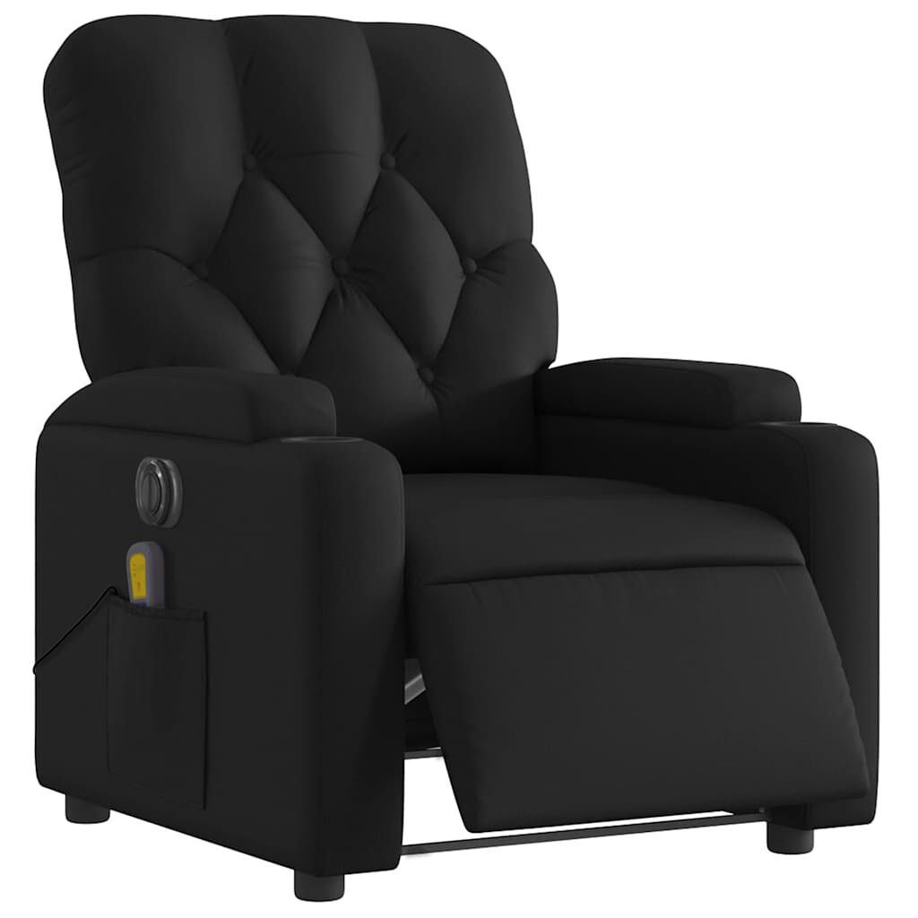 vidaXL Electric Massage Recliner Chair Black Faux Leather